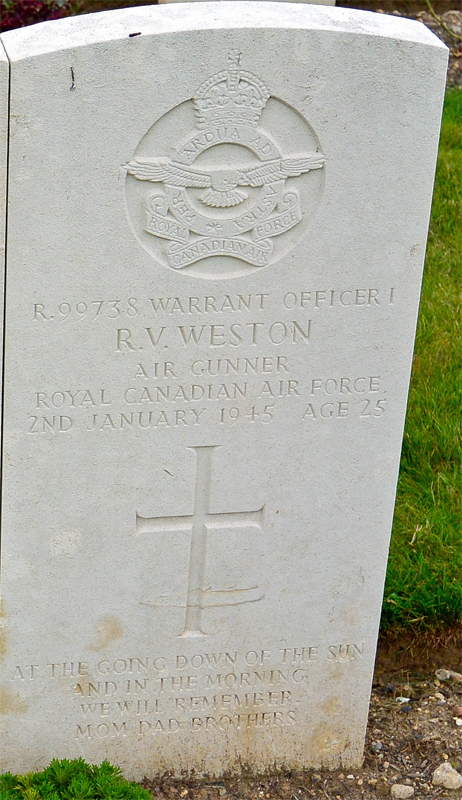 W/O I Richard Verdun Weston<br/><br /><br />died January 2nd, 1945